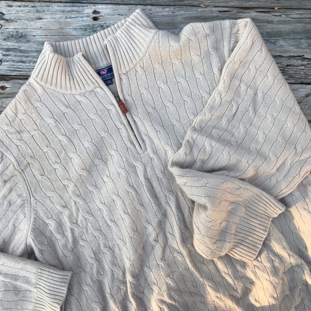 Vineyard Vines Cashmere Quarter Zip Sweater